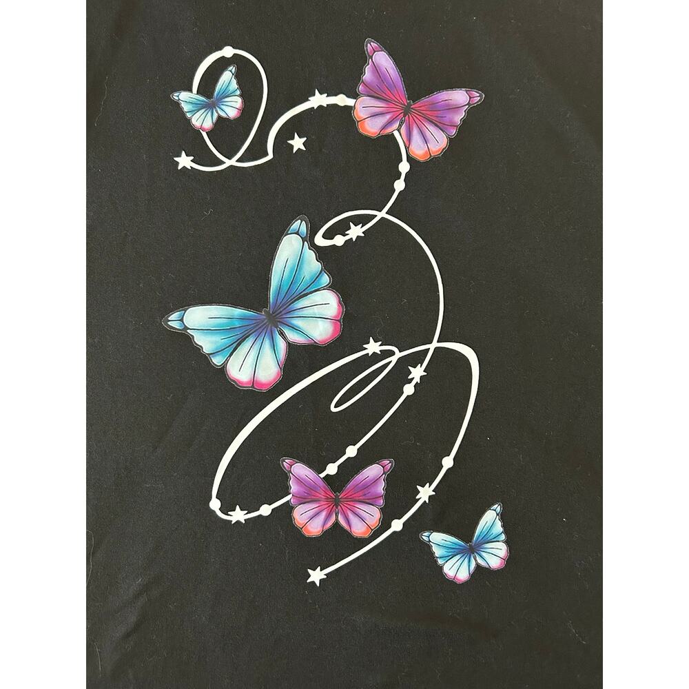 Tropical Floral Pattern Women's Tank Top/black Size XXL - Picture 5 of 7
